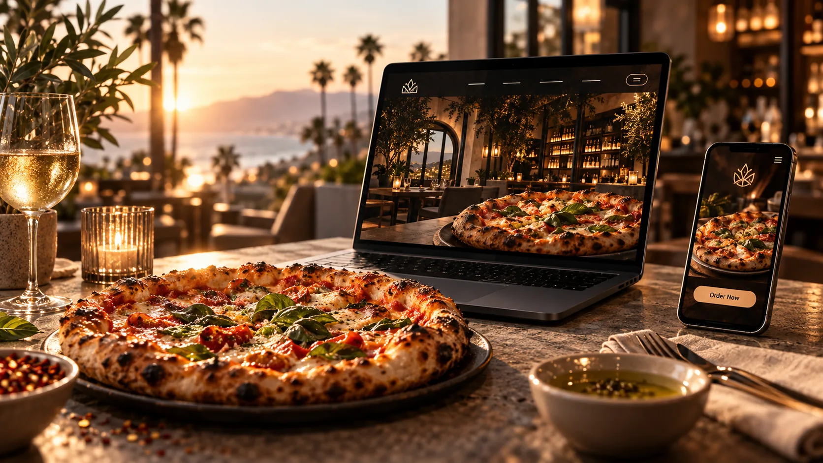 Restaurant and pizza website experience