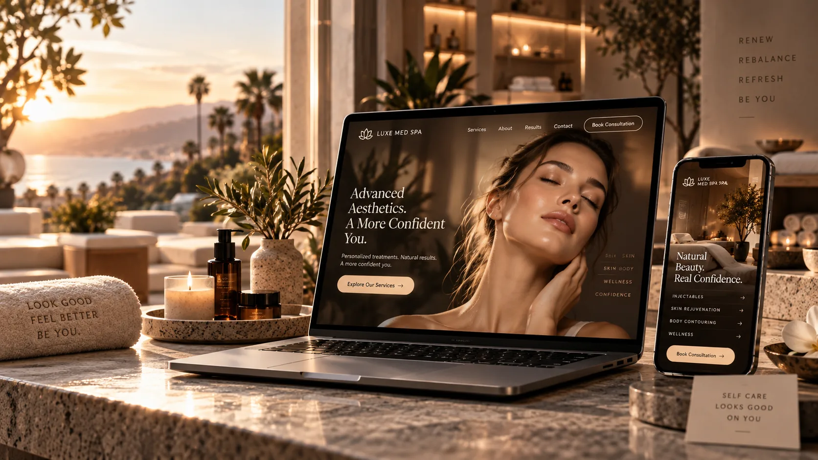 Med spa and wellness website experience