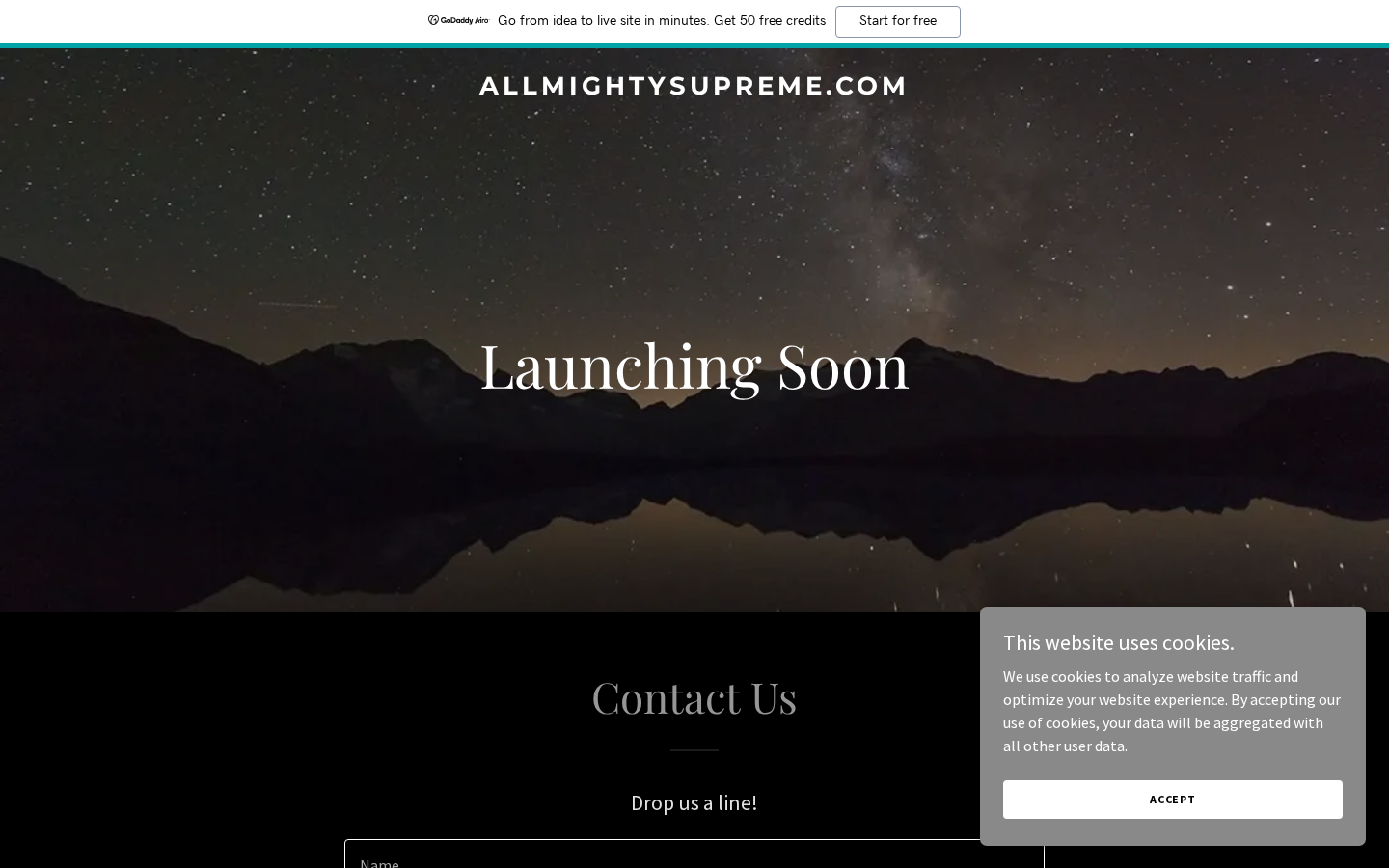 Screenshot of the AllMighty Supreme personal brand website
